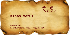 Klemm Vazul névjegykártya